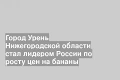Город Урень Нижегородской области стал лидером России по росту цен на бананы