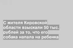 С жителя Кировской области взыскали 50 тыс. рублей за то, что его собака напала на ребенка