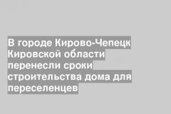 В городе Кирово-Чепецк Кировской области перенесли сроки строительства дома для переселенцев