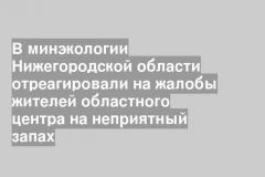 В минэкологии Нижегородской области отреагировали на жалобы жителей областного центра на неприятный запах