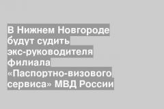 В Нижнем Новгороде будут судить экс-руководителя филиала «Паспортно-визового сервиса» МВД России