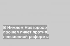 В Нижнем Новгороде прошел пикет против пенсионной реформы