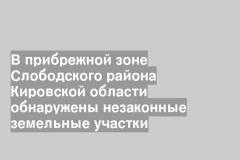 В прибрежной зоне Слободского района Кировской области обнаружены незаконные земельные участки