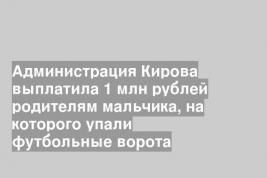 Администрация Кирова выплатила 1 млн рублей родителям мальчика, на которого упали футбольные ворота