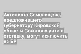 Активиста Семенищева, предложившего губернатору Кировской области Соколову уйти в отставку, могут исключить из ЕР