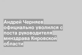 Андрей Черняев официально уволился с поста руководителя минздрава Кировской области