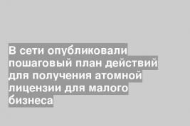 В сети опубликовали пошаговый план действий для получения атомной лицензии для малого бизнеса