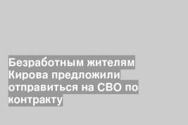 Безработным жителям Кирова предложили отправиться на СВО по контракту