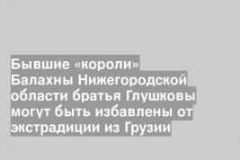 Бывшие «короли» Балахны Нижегородской области братья Глушковы могут быть избавлены от экстрадиции из Грузии