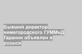 Бывший директор нижегородского ГУММиД Гаранин объявлен в розыск