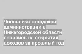 Чиновники городской администрации в Нижегородской области попались на сокрытии доходов за прошлый год