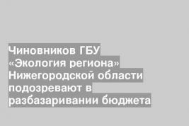Чиновников ГБУ «Экология региона» Нижегородской области подозревают в разбазаривании бюджета