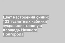 Цвет настроения синий: 123 туалетных кабинки «украсили» главную площадь Нижнего Новгорода