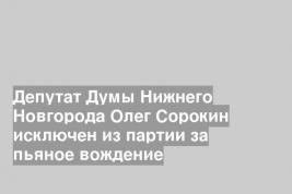 Депутат Думы Нижнего Новгорода Олег Сорокин исключен из партии за пьяное вождение