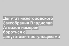 Депутат нижегородского Заксобрания Владислав Атмахов намерен бороться с депутатами-прогульщиками