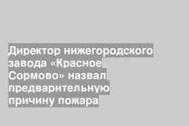 Директор нижегородского завода «Красное Сормово» назвал предварительную причину пожара