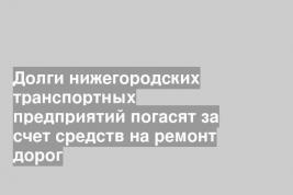 Долги нижегородских транспортных предприятий погасят за счет средств на ремонт дорог