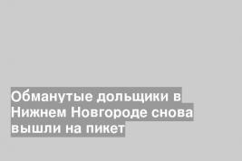 Обманутые дольщики в Нижнем Новгороде снова вышли на пикет