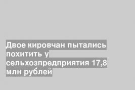 Двое кировчан пытались похитить у сельхозпредприятия 17,8 млн рублей