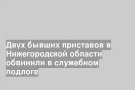 Двух бывших приставов в Нижегородской области обвинили в служебном подлоге