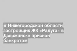 В Нижегородской области застройщик ЖК «Радуга» в Дзержинске признан банкротом