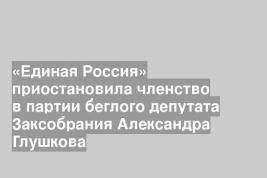 «Единая Россия» приостановила членство в партии беглого депутата Заксобрания Александра Глушкова