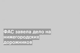 ФАС завела дело на нижегородских дорожников