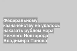 Федеральному казначейству не удалось наказать рублем мэра Нижнего Новгорода Владимира Панова