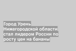 Город Урень Нижегородской области стал лидером России по росту цен на бананы