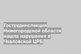 Гострудинспекция Нижегородской области нашла нарушения в Чкаловской ЦРБ