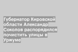 Губернатор Кировской области Александр Соколов распорядился почистить улицы в Уржуме