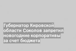Губернатор Кировской области Соколов запретил новогодние корпоративы за счет бюджета