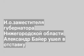 И.о.заместителя губернатора Нижегородской области Александр Байер ушел в отставку