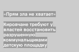 Кировчане требуют у властей восстановить разрушенную коммунальщиками детскую площадку