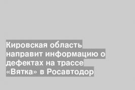 Кировская область направит информацию о дефектах на трассе «Вятка» в Росавтодор