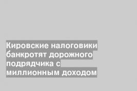 Кировские налоговики банкротят дорожного подрядчика с миллионным доходом