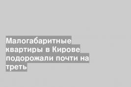 Малогабаритные квартиры в Кирове подорожали почти на треть