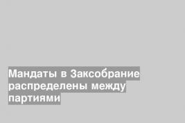 Мандаты в Заксобрание распределены между партиями