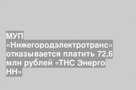 МУП «Нижегородэлектротранс» отказывается платить 72,6 млн рублей «ТНС Энерго НН»