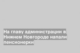 На главу администрации в Нижнем Новгороде напали пенсионерки