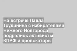 На встрече Павла Грудинина с избирателями Нижнего Новгорода подрались активисты КПРФ и провокаторы