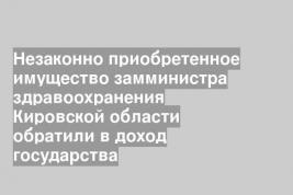 Незаконно приобретенное имущество замминистра здравоохранения Кировской области обратили в доход государства