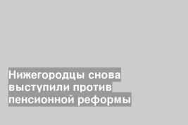 Нижегородцы снова выступили против пенсионной реформы