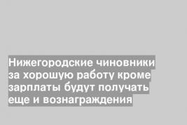 Нижегородские чиновники за хорошую работу кроме зарплаты будут получать еще и вознаграждения