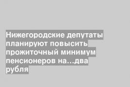 Нижегородские депутаты планируют повысить прожиточный минимум пенсионеров на…два рубля