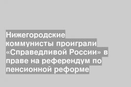 Нижегородские коммунисты проиграли «Справедливой России» в праве на референдум по пенсионной реформе