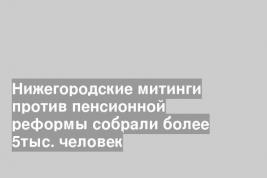 Нижегородские митинги против пенсионной реформы собрали более 5тыс. человек