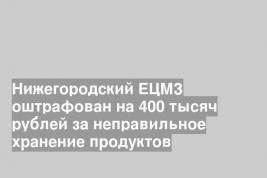Нижегородский ЕЦМЗ оштрафован на 400 тысяч рублей за неправильное хранение продуктов