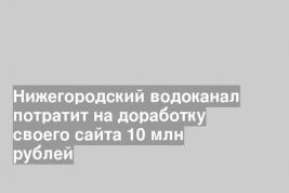 Нижегородский водоканал потратит на доработку своего сайта 10 млн рублей