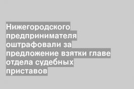 Нижегородского предпринимателя оштрафовали за предложение взятки главе отдела судебных приставов